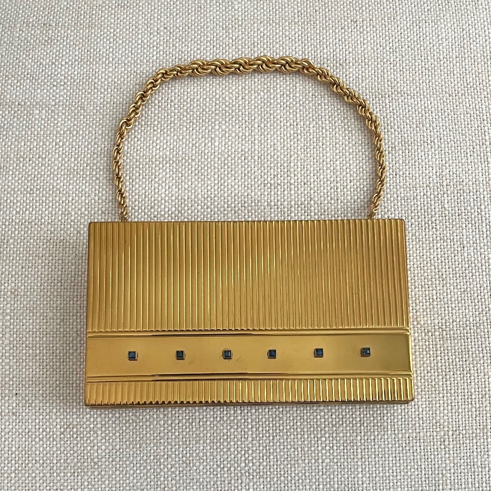 Evans Vintage 1950 Metal Compact Chain Purse